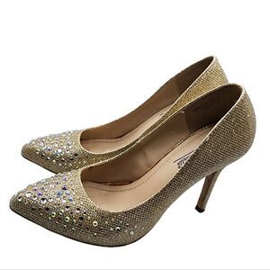 Anne Michelle Gold‎ Rhinestone Heels Size 7